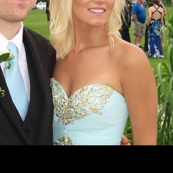 Sherri Hill Tiffany Blue Prom Dress Size 2 - Picture 7 of 7